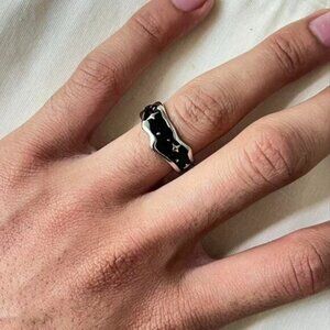 vintage unique Y2K cute silver star ring
